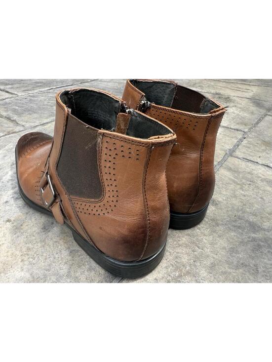 Stacy Adams Boots Men Sz 9 Brown Distressed Cap Toe Leather Zipper Dress Casual main image 7
